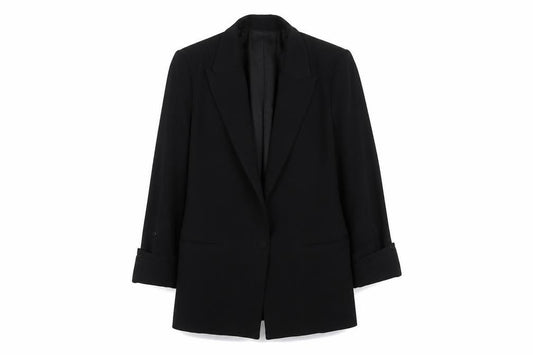 Mango Women's Black Blazer, Size M, Single-Breasted