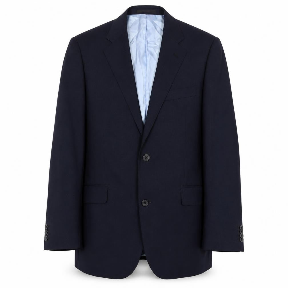 Front view of T.M.Lewin Men's Blue Suit Jacket, size 39R, Formal