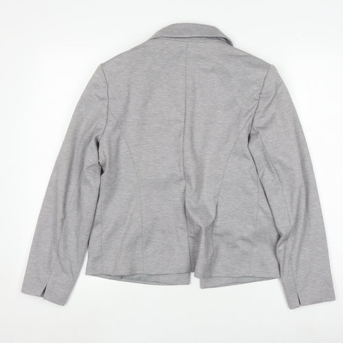 Miss Selfridge Grey Petite Blazer Women Size 10, Regular Fit