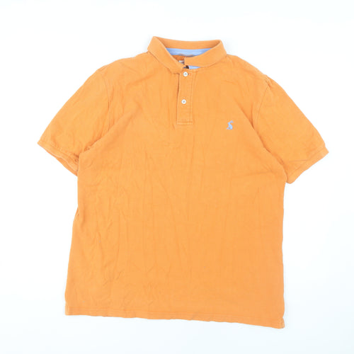 Joules Men's Orange Polo Shirt L Classic Style