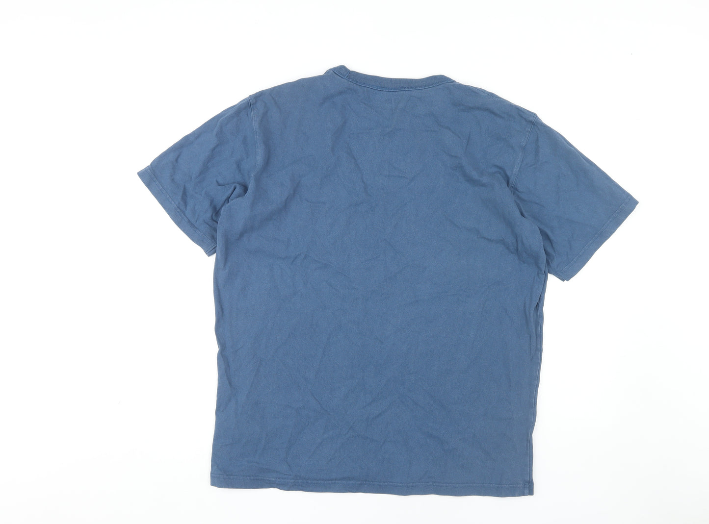 Uniqlo Men's Blue Cotton Crew Neck T-Shirt Size L