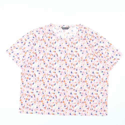 Marks and Spencer Women’s Pink Geometric T-Shirt Size 18
