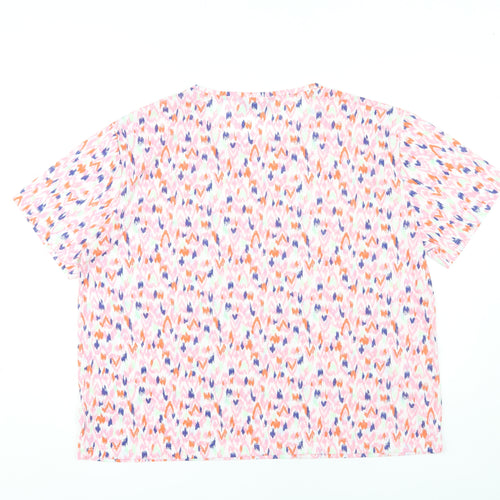 Marks and Spencer Women’s Pink Geometric T-Shirt Size 18