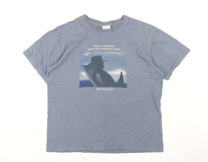 The Clean Green Men's Blue Graphic T-Shirt, Size L