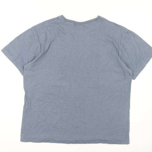 The Clean Green Men's Blue Graphic T-Shirt, Size L