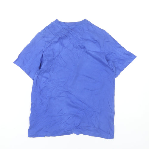 Nike Boys Blue Logo T-Shirt M Casual Crew Neck