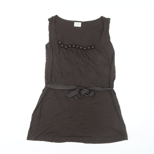 Kaliko Women's Brown Sleeveless Top, UK 10, Belted Style