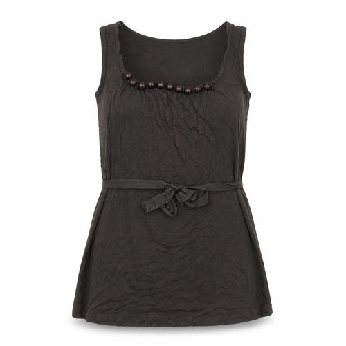 Kaliko Women's Brown Sleeveless Top, UK 10, Belted Style
