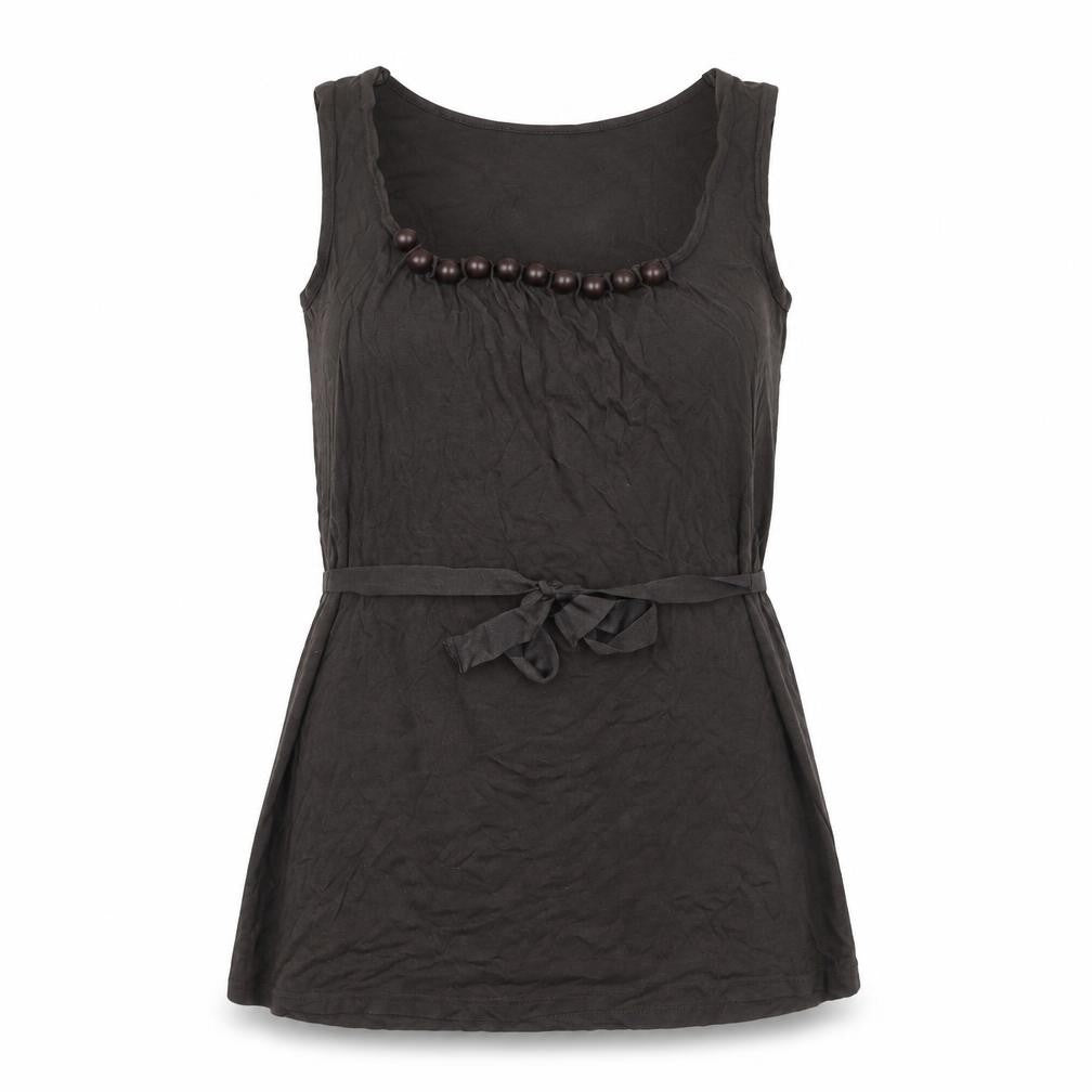 Kaliko Women's Brown Sleeveless Top, UK 10, Belted Style