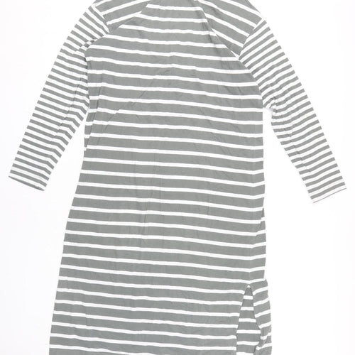 Marks and Spencer Women's Grey Striped T-Shirt Dress Size 12
