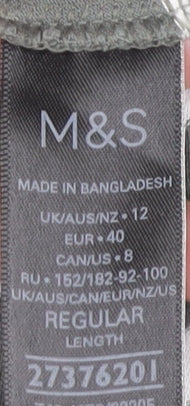 Marks and Spencer Women's Grey Striped T-Shirt Dress Size 12