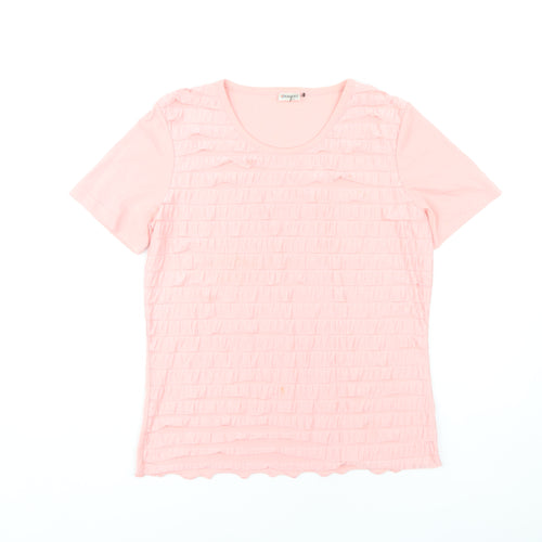 Damart Women's Pink T-Shirt, Size 10/12, Short Sleeve