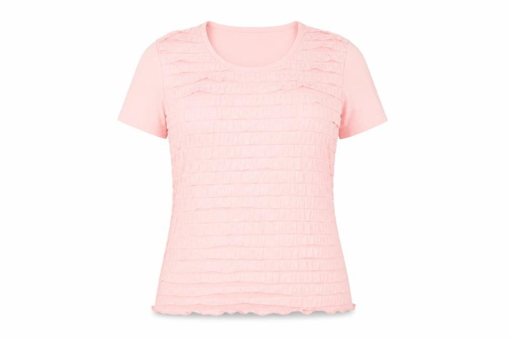 Damart Women's Pink T-Shirt, Size 10/12, Short Sleeve