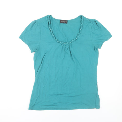 Principles Women's Blue Scoop Neck T-Shirt Size 12