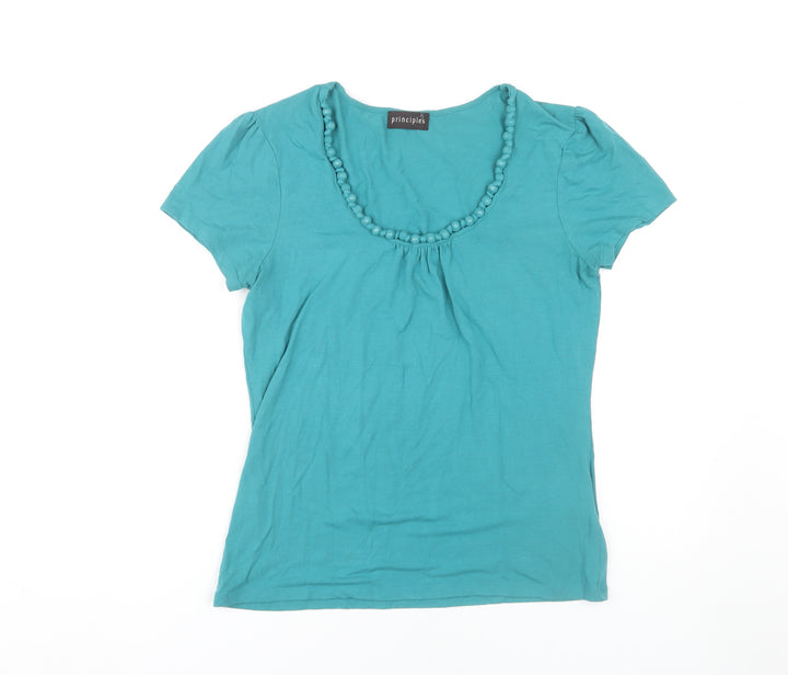 Principles Women's Blue Scoop Neck T-Shirt Size 12