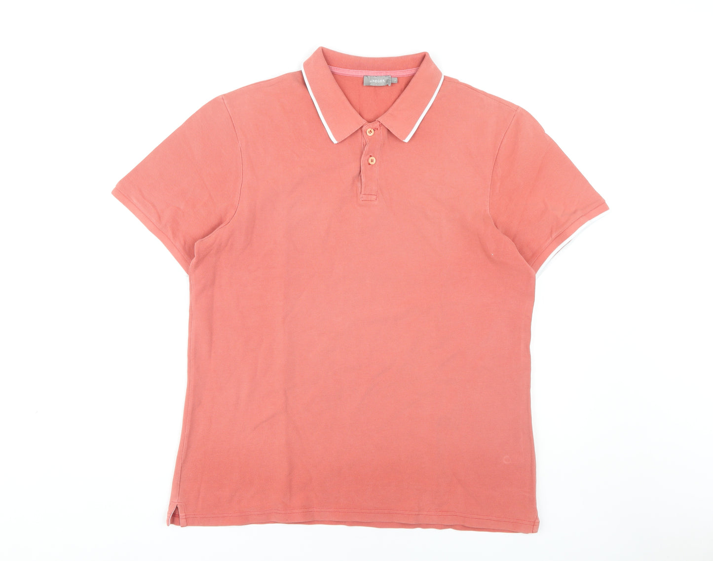 Jaeger Men's Pink L Polo Shirt - Short Sleeve Cotton