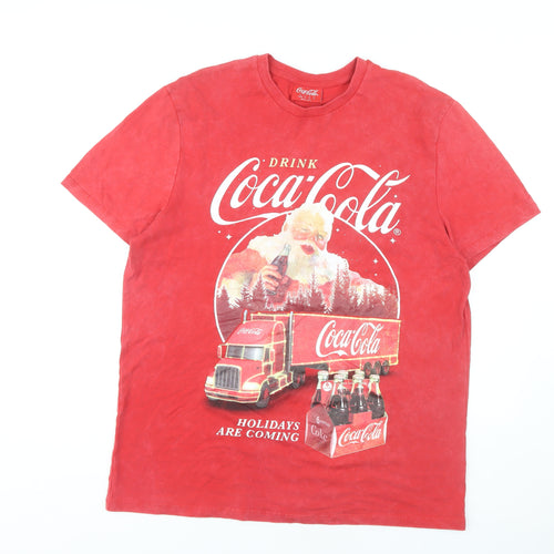 Coca-Cola Men's Red Christmas XL Graphic T-Shirt