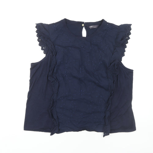 Marks and Spencer Womens Blue Sleeveless Blouse Size 20