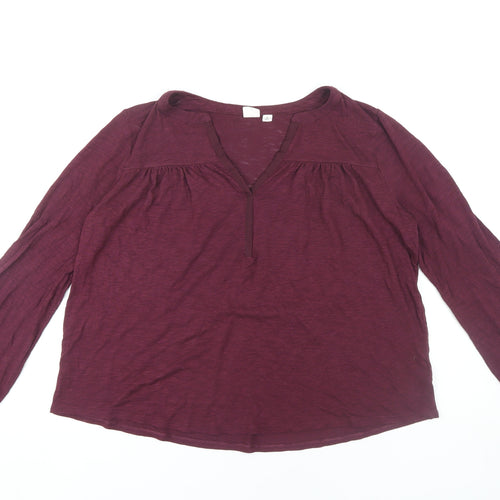 GAP Women's Red Long Sleeve Tunic Blouse M