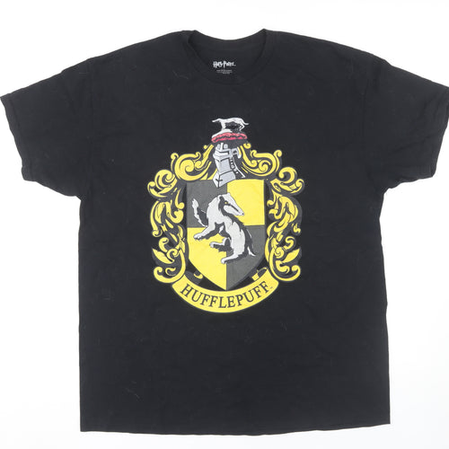Harry Potter Hufflepuff Black T-Shirt, XL, Unisex Adults