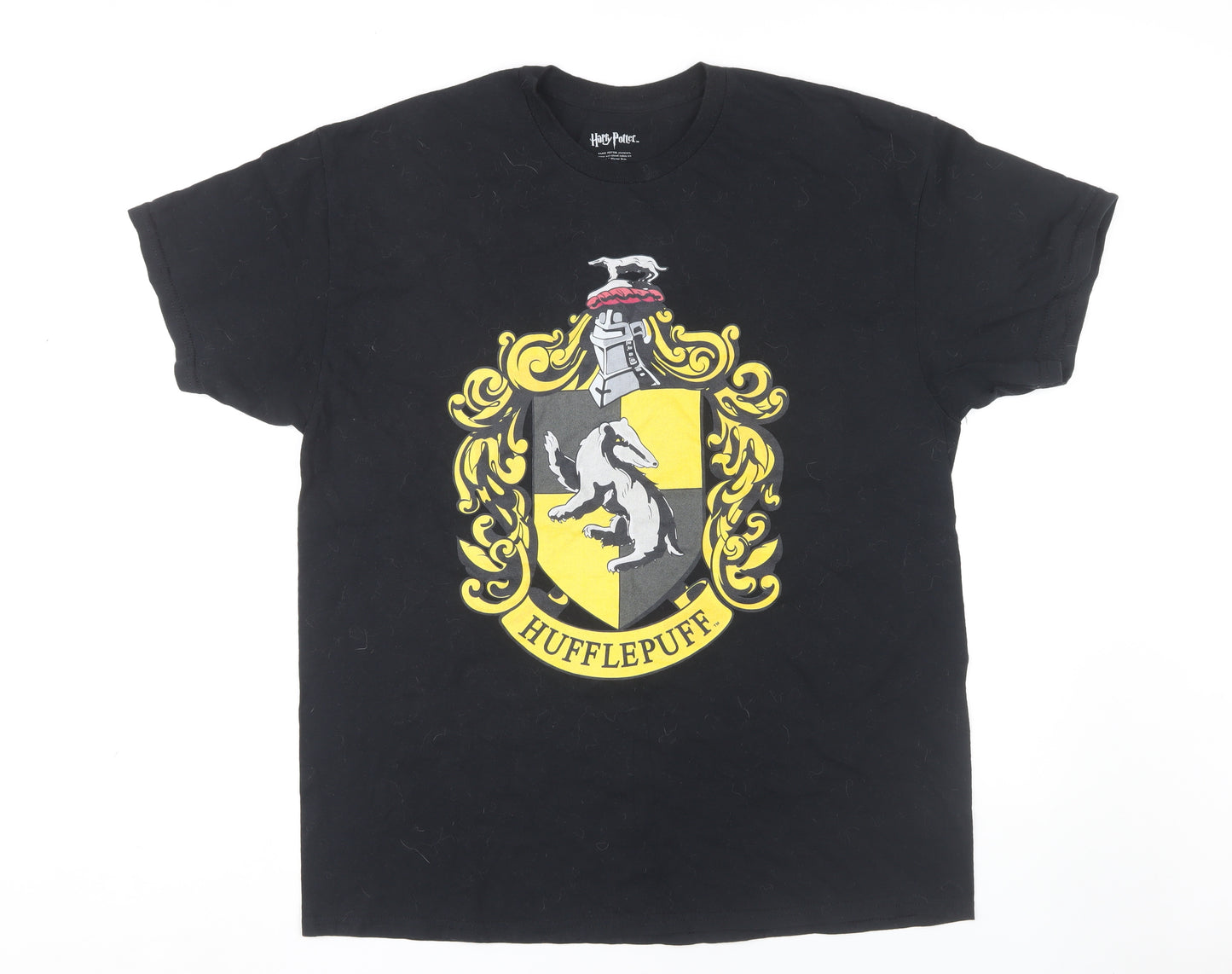 Harry Potter Hufflepuff Black T-Shirt, XL, Unisex Adults