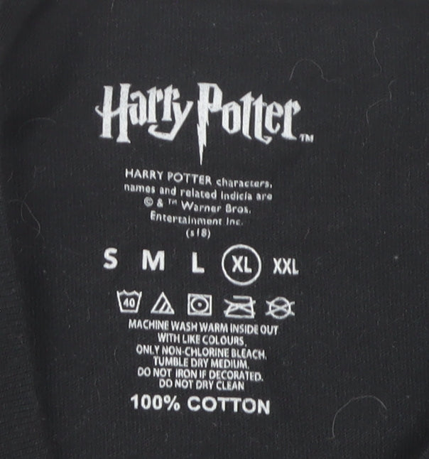 Harry Potter Hufflepuff Black T-Shirt, XL, Unisex Adults