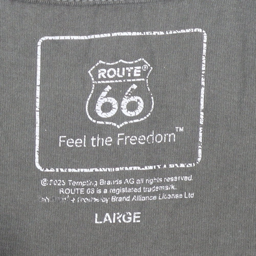 Route 66 Men's Grey Large Graphic T-Shirt