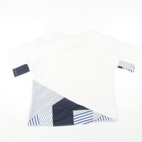 Jaeger Women's White Striped T-Shirt M