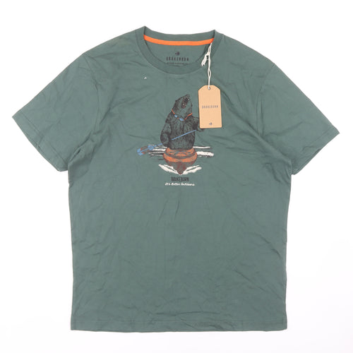 Brakeburn Men's Green XL Graphic Print T-Shirt