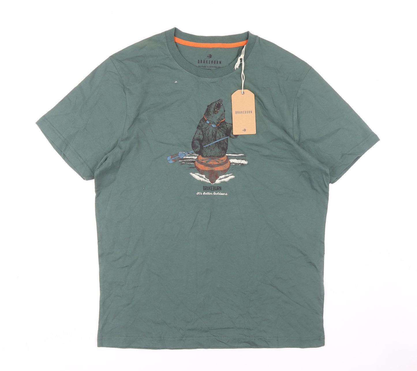 Brakeburn Men's Green XL Graphic Print T-Shirt