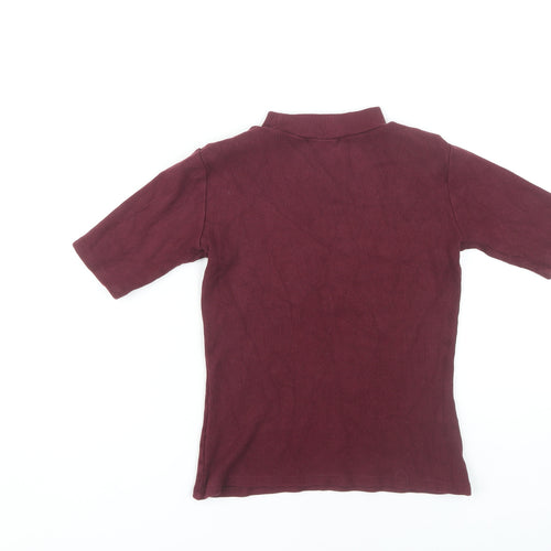 Modström Women's XS Red Mock Neck Short Sleeve Top