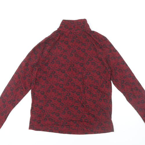 Fat Face Women's Red Animal Print High Neck Top