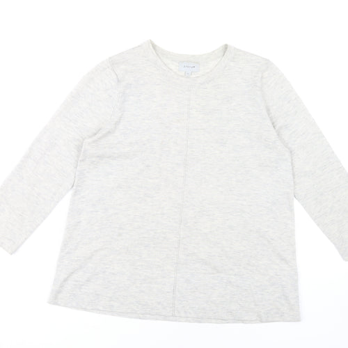 Jigsaw Women's Grey Crew Neck Wool Blend Jumper S
