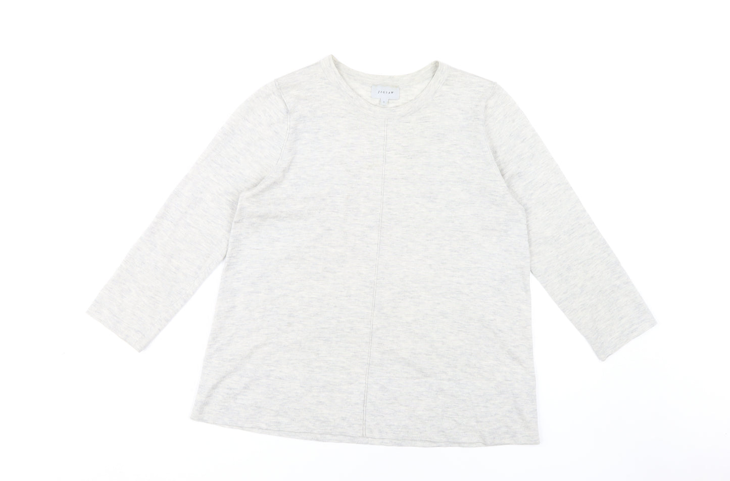 Jigsaw Women's Grey Crew Neck Wool Blend Jumper S