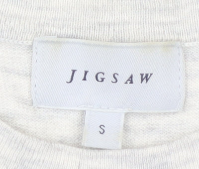 Jigsaw Women's Grey Crew Neck Wool Blend Jumper S