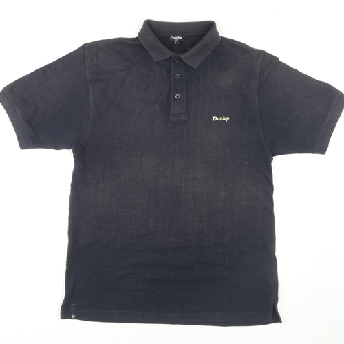 Dunlop Men's Black Polo Golf Shirt L Size Regular Fit