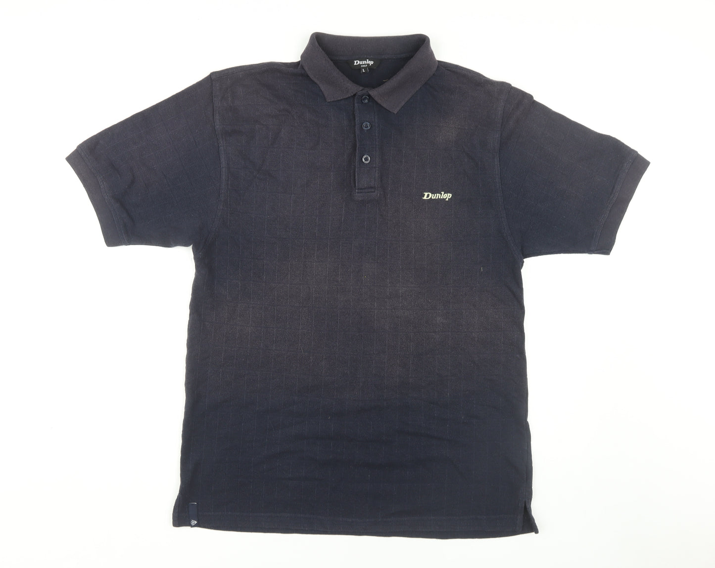 Dunlop Men's Black Polo Golf Shirt L Size Regular Fit