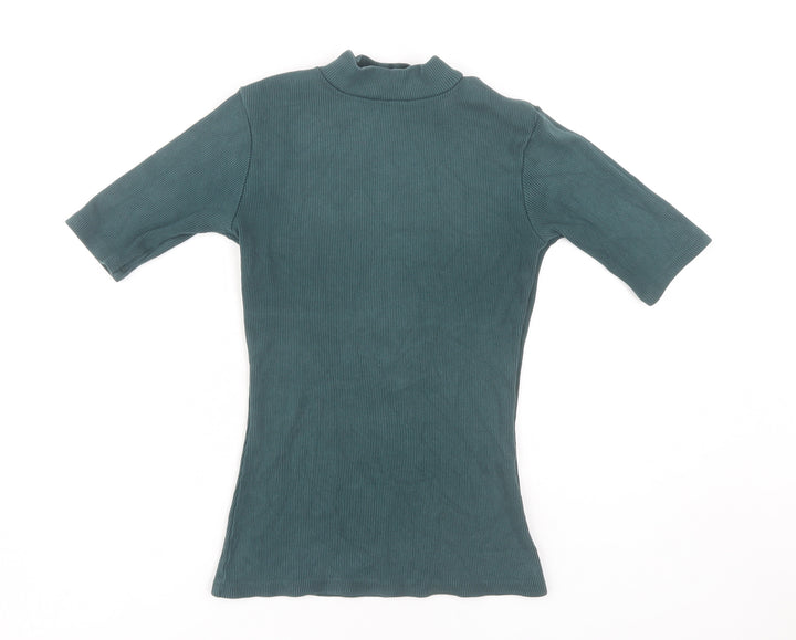 Modström Women's Green XS Mock Neck T-Shirt