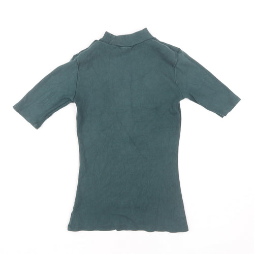 Modström Women's Green XS Mock Neck T-Shirt