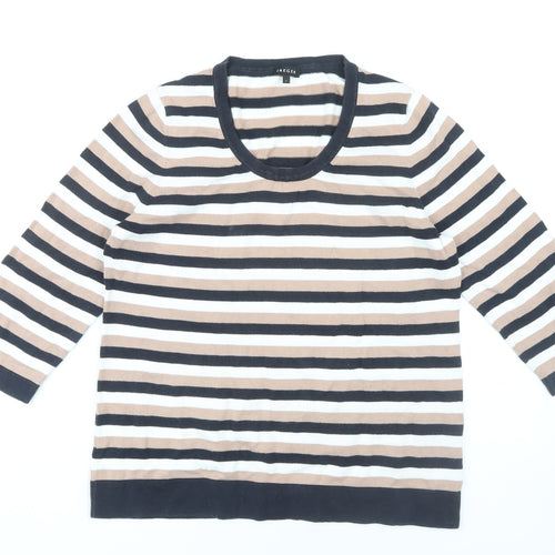 Jaeger Women's Multicoloured Stripe Pullover Jumper L