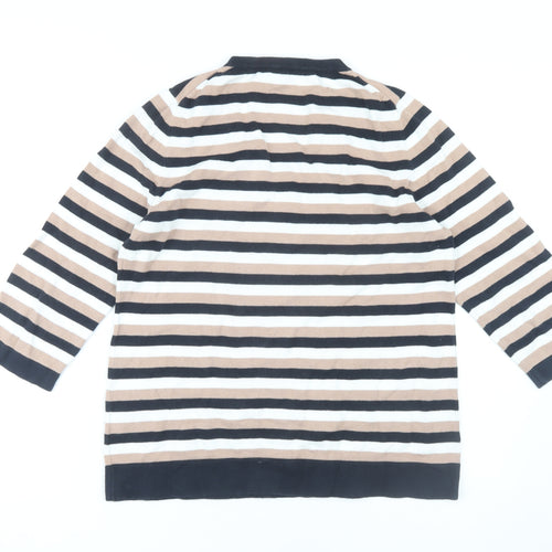 Jaeger Women's Multicoloured Stripe Pullover Jumper L