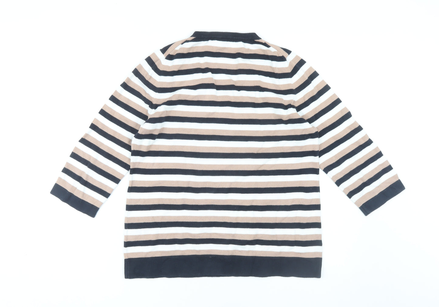 Jaeger Women's Multicoloured Stripe Pullover Jumper L