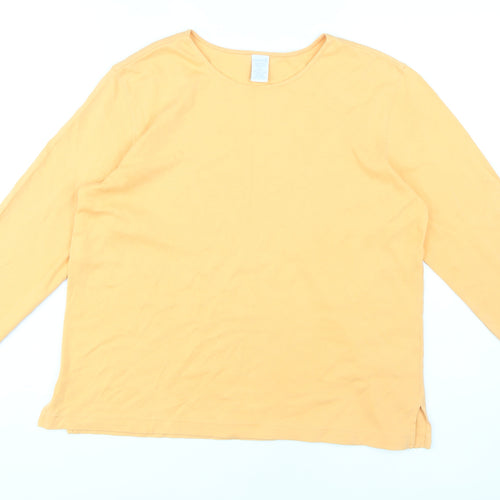 Lands' End Women's Orange M Basic Long Sleeve T-Shirt