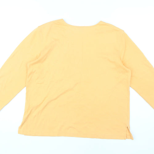 Lands' End Women's Orange M Basic Long Sleeve T-Shirt
