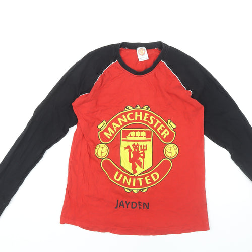 Manchester United Boys Red Long Sleeve T-Shirt 12-13 Years