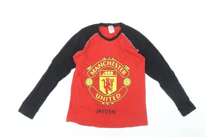 Manchester United Boys Red Long Sleeve T-Shirt 12-13 Years