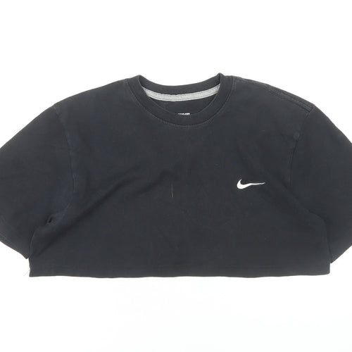 Nike Black Crop T-Shirt M Unisex Adults Regular Fit