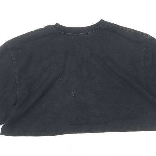 Nike Black Crop T-Shirt M Unisex Adults Regular Fit