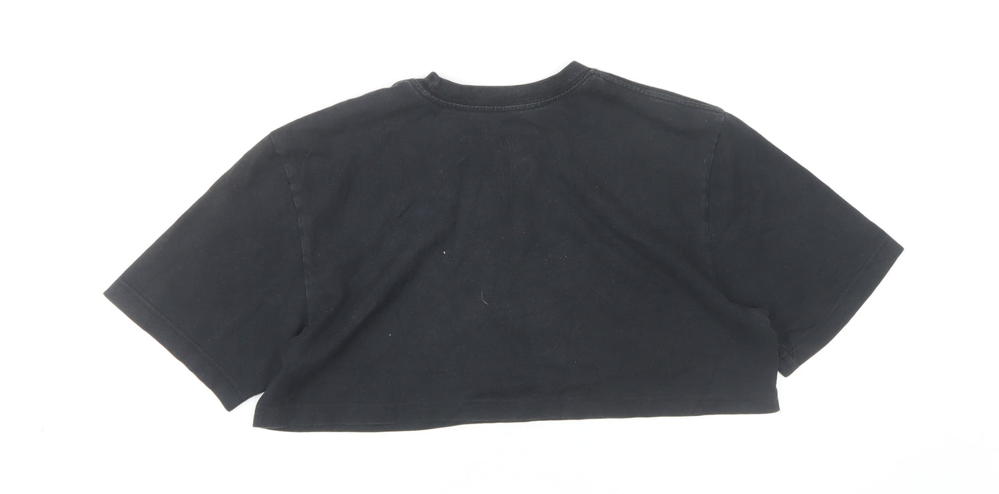 Nike Black Crop T-Shirt M Unisex Adults Regular Fit