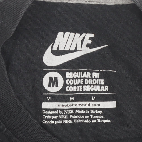 Nike Black Crop T-Shirt M Unisex Adults Regular Fit
